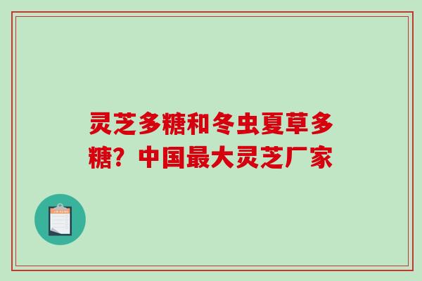 灵芝多糖和冬虫夏草多糖?中国大灵芝厂家 灵芝多糖和冬虫夏草多糖?中国大灵芝厂家