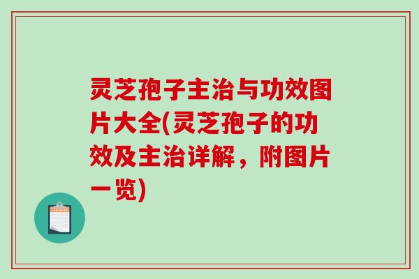 灵芝孢子主与功效图片大全(灵芝孢子的功效及主详解，附图片一览)