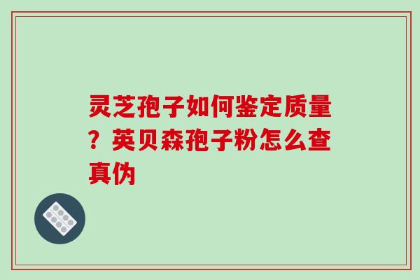 灵芝孢子如何鉴定质量？英贝森孢子粉怎么查真伪