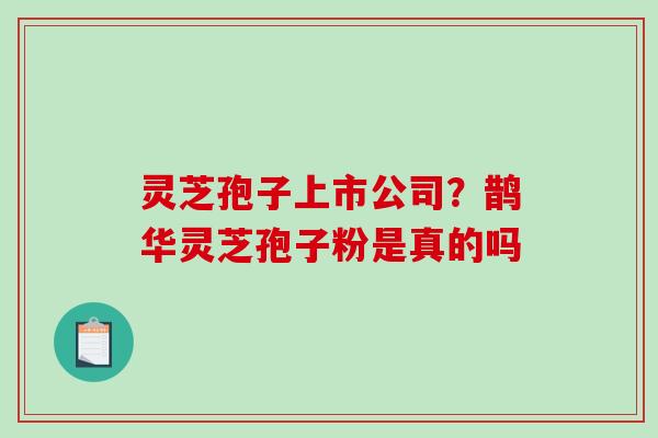 灵芝孢子上市公司？鹊华灵芝孢子粉是真的吗