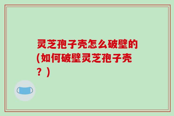 灵芝孢子壳怎么破壁的(如何破壁灵芝孢子壳？)