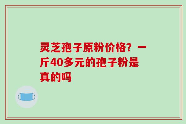 灵芝孢子原粉价格？一斤40多元的孢子粉是真的吗