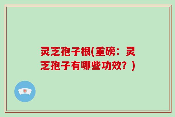 灵芝孢子根(重磅：灵芝孢子有哪些功效？)
