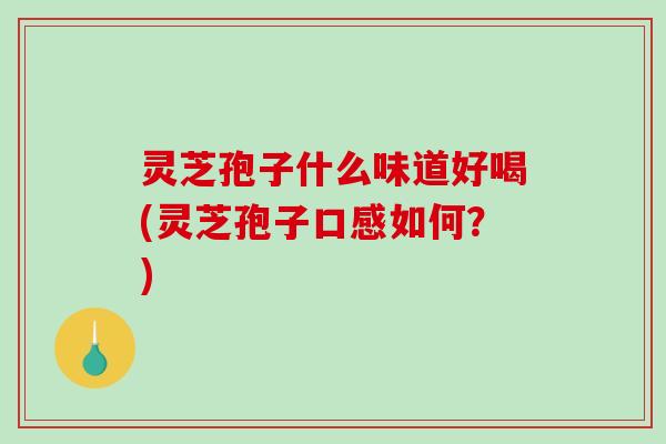 灵芝孢子什么味道好喝(灵芝孢子口感如何？)