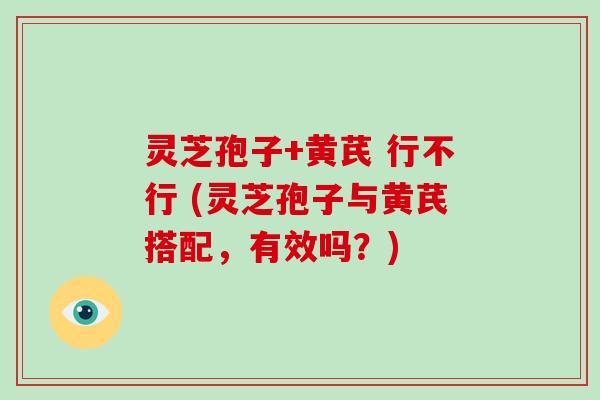 灵芝孢子+黄芪 行不行 (灵芝孢子与黄芪搭配，有效吗？)