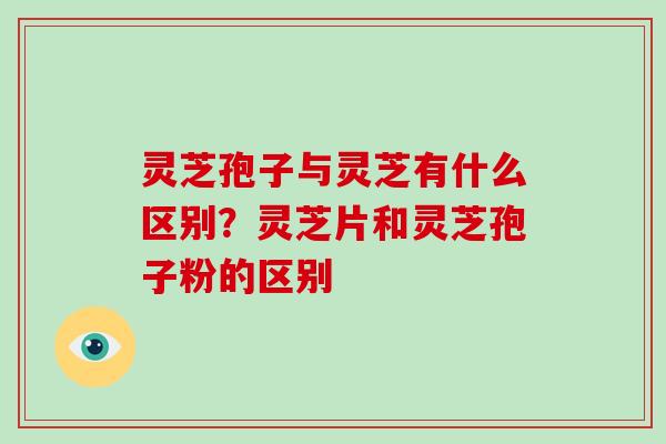 灵芝孢子与灵芝有什么区别？灵芝片和灵芝孢子粉的区别