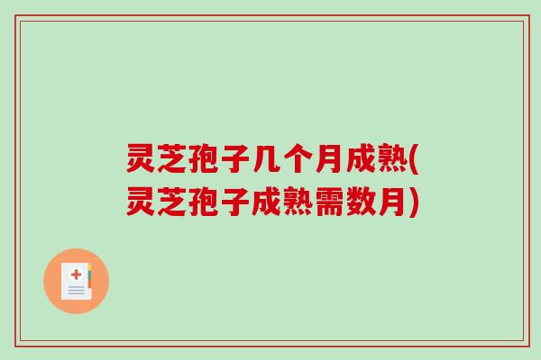 灵芝孢子几个月成熟(灵芝孢子成熟需数月)