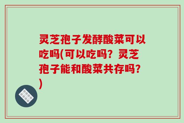 灵芝孢子发酵酸菜可以吃吗(可以吃吗?灵芝孢子能和酸菜共存吗?) 灵芝孢子发酵酸菜可以吃吗(可以吃吗?灵芝孢子能和酸菜共存吗?)