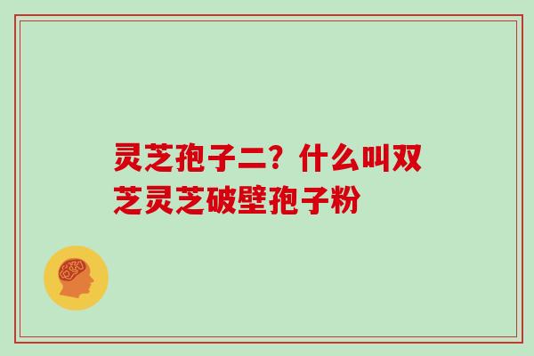 灵芝孢子二？什么叫双芝灵芝破壁孢子粉