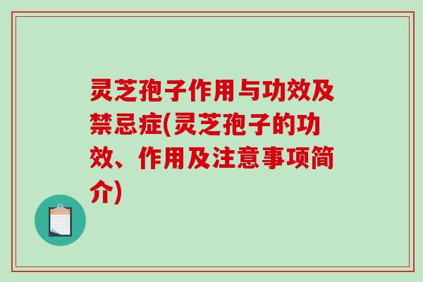 灵芝孢子作用与功效及禁忌症(灵芝孢子的功效、作用及注意事项简介)