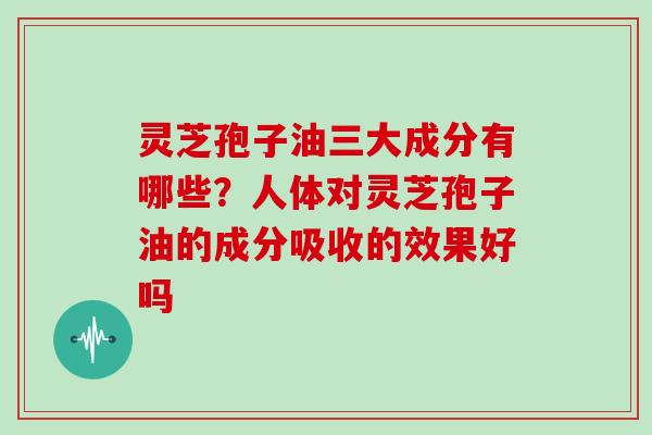 灵芝孢子油三大成分有哪些？人体对灵芝孢子油的成分吸收的效果好吗