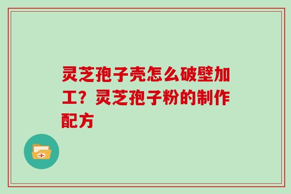 灵芝孢子壳怎么破壁加工？灵芝孢子粉的制作配方