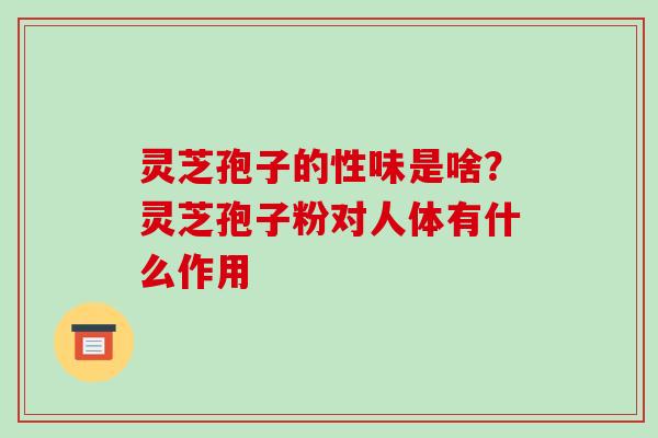 灵芝孢子的性味是啥?灵芝孢子粉对人体有什么作用 灵芝孢子的性味是啥?灵芝孢子粉对人体有什么作用