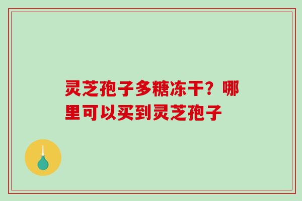 灵芝孢子多糖冻干？哪里可以买到灵芝孢子