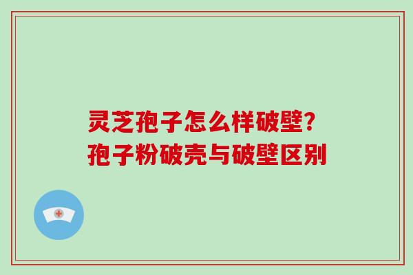 灵芝孢子怎么样破壁？孢子粉破壳与破壁区别