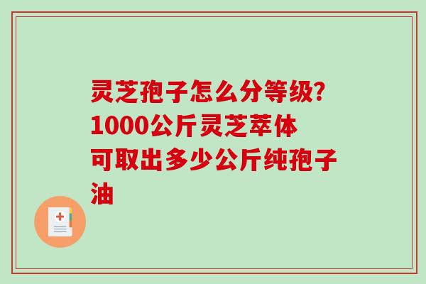 灵芝孢子怎么分等级?1000公斤灵芝萃体可取出多少公斤纯孢子油 灵芝孢子怎么分等级?1000公斤灵芝萃体可取出多少公斤纯孢子油