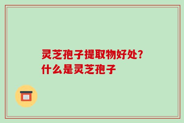 灵芝孢子提取物好处？什么是灵芝孢子
