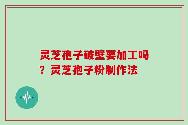灵芝孢子破壁要加工吗？灵芝孢子粉制作法