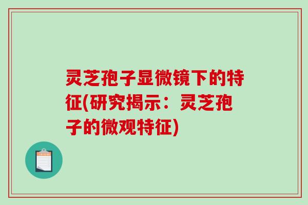 灵芝孢子显微镜下的特征(研究揭示：灵芝孢子的微观特征)