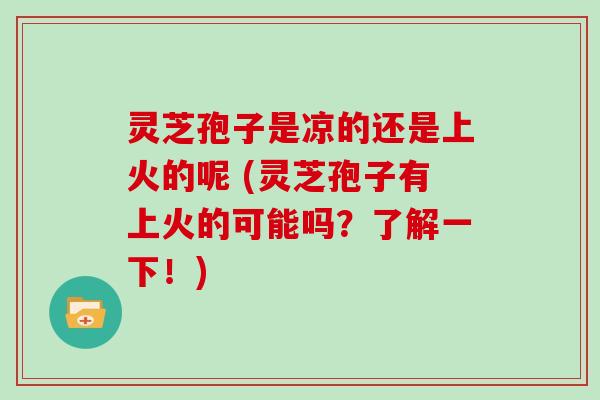 灵芝孢子是凉的还是上火的呢 (灵芝孢子有上火的可能吗？了解一下！)