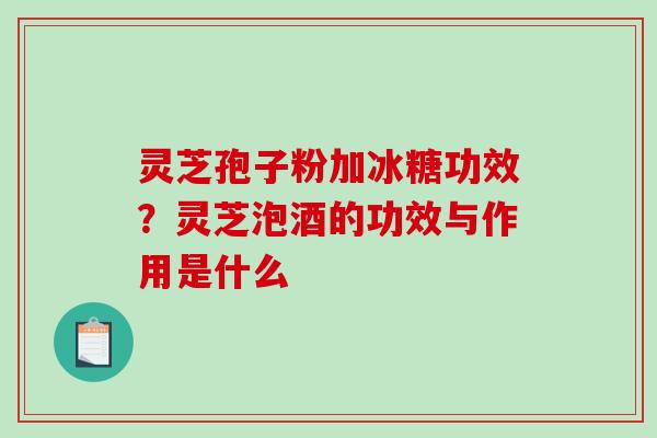 灵芝孢子粉加冰糖功效?灵芝泡酒的功效与作用是什么 灵芝孢子粉加冰糖功效?灵芝泡酒的功效与作用是什么