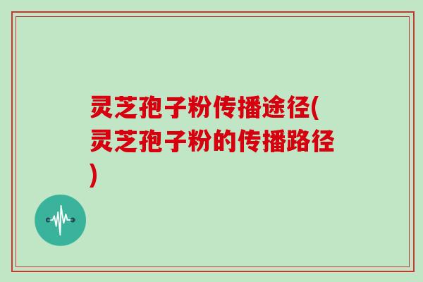 灵芝孢子粉传播途径(灵芝孢子粉的传播路径)