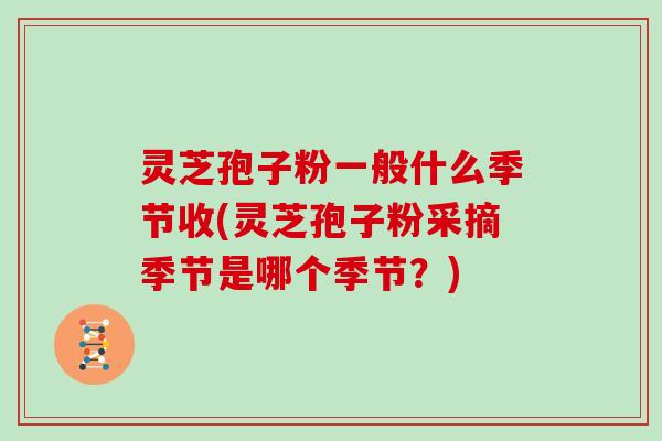 灵芝孢子粉一般什么季节收(灵芝孢子粉采摘季节是哪个季节？)