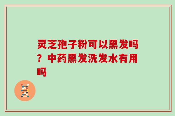 灵芝孢子粉可以黑发吗？黑发洗发水有用吗