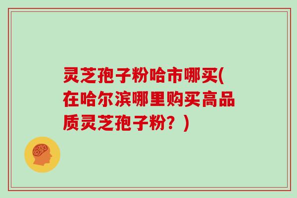 灵芝孢子粉哈市哪买(在哈尔滨哪里购买高品质灵芝孢子粉？)
