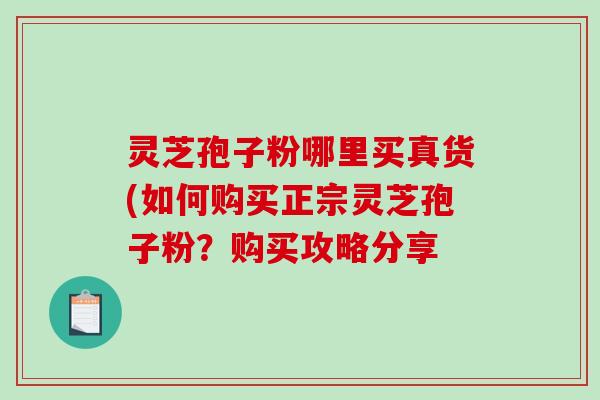 灵芝孢子粉哪里买真货(如何购买正宗灵芝孢子粉?购买攻略分享 灵芝孢子粉哪里买真货(如何购买正宗灵芝孢子粉?购买攻略分享