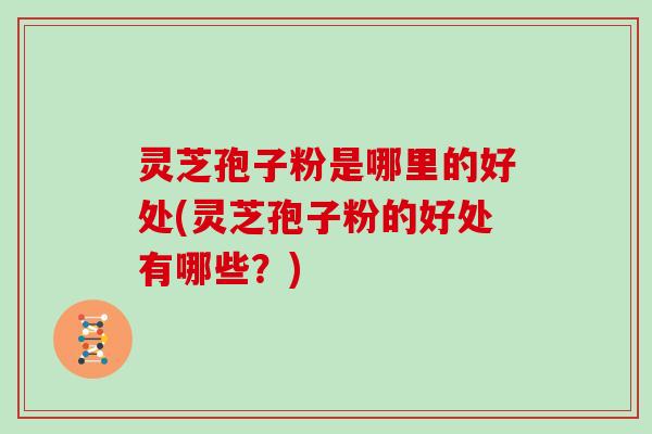 灵芝孢子粉是哪里的好处(灵芝孢子粉的好处有哪些？)