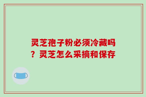 灵芝孢子粉必须冷藏吗？灵芝怎么采摘和保存