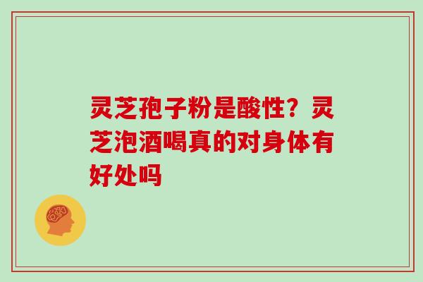 灵芝孢子粉是酸性？灵芝泡酒喝真的对身体有好处吗