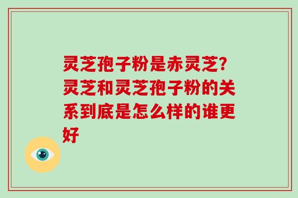 灵芝孢子粉是赤灵芝?灵芝和灵芝孢子粉的关系到底是怎么样的谁更好 灵芝孢子粉是赤灵芝?灵芝和灵芝孢子粉的关系到底是怎么样的谁更好