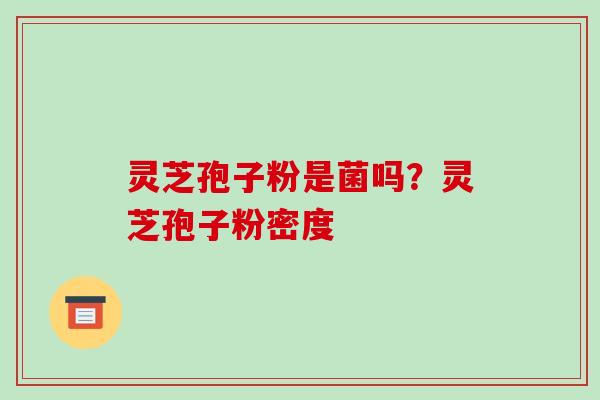 灵芝孢子粉是菌吗？灵芝孢子粉密度