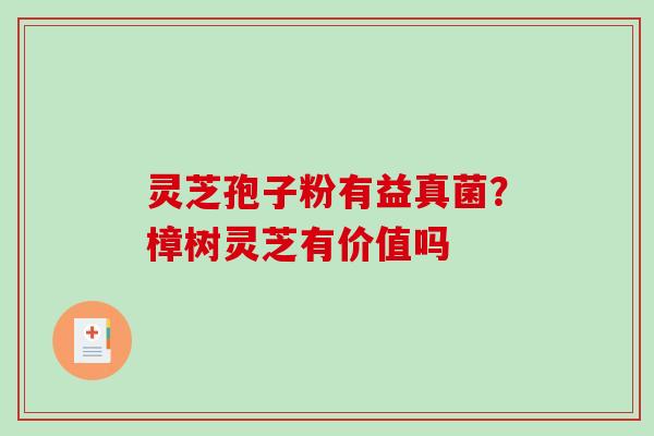 灵芝孢子粉有益真菌？樟树灵芝有价值吗