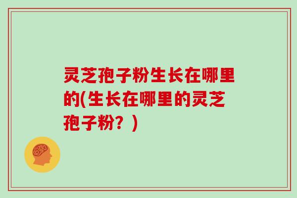 灵芝孢子粉生长在哪里的(生长在哪里的灵芝孢子粉？)
