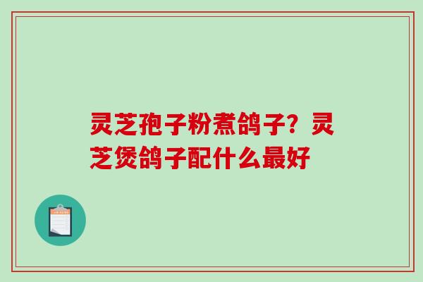 灵芝孢子粉煮鸽子？灵芝煲鸽子配什么好