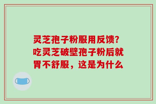 灵芝孢子粉服用反馈？吃灵芝破壁孢子粉后就胃不舒服，这是为什么
