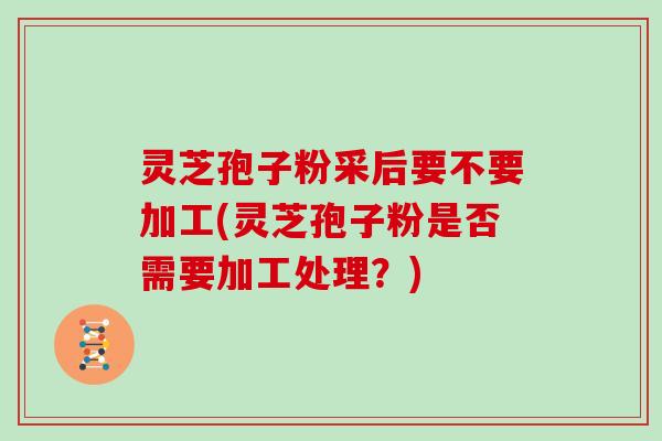 灵芝孢子粉采后要不要加工(灵芝孢子粉是否需要加工处理?) 灵芝孢子粉采后要不要加工(灵芝孢子粉是否需要加工处理?)