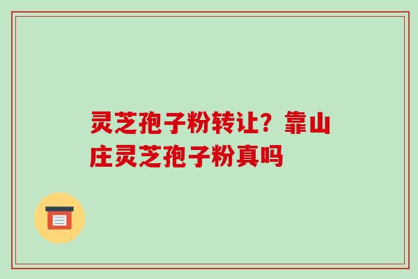 灵芝孢子粉转让？靠山庄灵芝孢子粉真吗