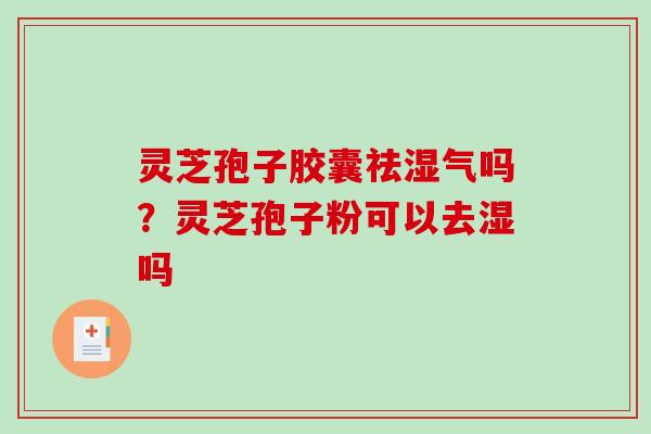 灵芝孢子胶囊祛湿气吗？灵芝孢子粉可以去湿吗