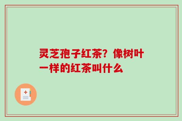 灵芝孢子红茶？像树叶一样的红茶叫什么