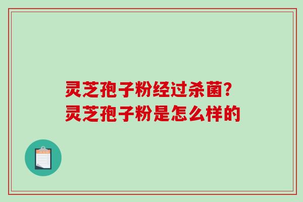灵芝孢子粉经过杀菌？灵芝孢子粉是怎么样的