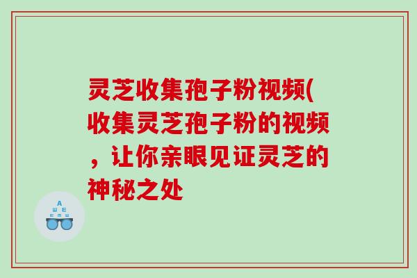 灵芝收集孢子粉视频(收集灵芝孢子粉的视频，让你亲眼见证灵芝的神秘之处