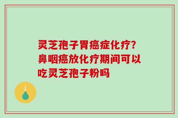 灵芝孢子胃症?鼻咽放期间可以吃灵芝孢子粉吗 灵芝孢子胃症?鼻咽放期间可以吃灵芝孢子粉吗