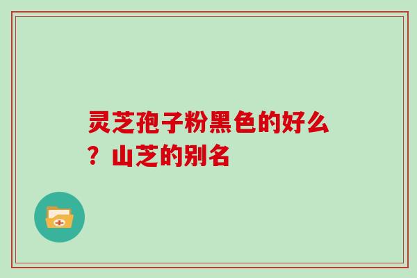 灵芝孢子粉黑色的好么？山芝的别名
