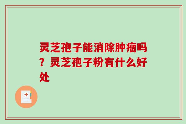 灵芝孢子能消除吗?灵芝孢子粉有什么好处 灵芝孢子能消除吗?灵芝孢子粉有什么好处