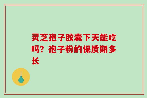 灵芝孢子胶囊下天能吃吗？孢子粉的保质期多长