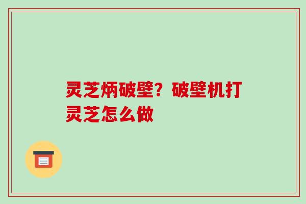 灵芝炳破壁?破壁机打灵芝怎么做 灵芝炳破壁?破壁机打灵芝怎么做